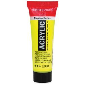 Royal Talens Amsterdam Acrylic Paint - (4.1oz/120ml) Metallic Yellow
