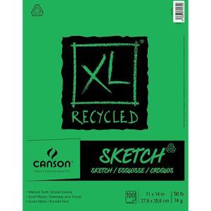 Canson XL Recycled Sketch Pad 11" x 14" - (100 Sheets, 50lb) Tape Bound