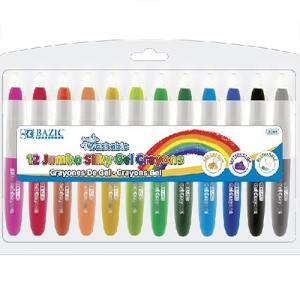 Bazic Washable Jumbo Silky Gel Crayons 12ct