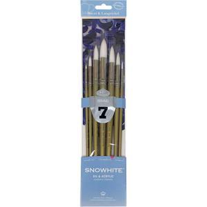 Royal Langnickel Snowhite Synthetic Long Handle Brush Set - 7pc Rounds