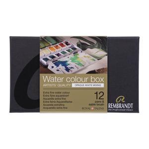 Rembrandt Professional Watercolor Pans Set / Metal Tin  -12ct Opaque White Mixing  05838694