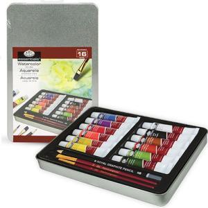 Royal Langnickel Medium Essentials Tin Box Watercolor Set - 16pc RSET-ART2304