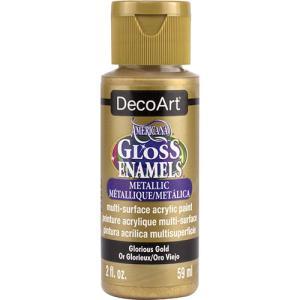 DecoArt Americana Gloss Enamel Paint - (2oz/59ml) Metallic Glorious Gold