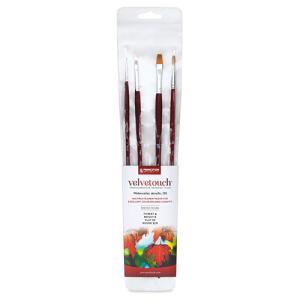 Princeton Velvetouch Mixed Media Brush Set- Long handle 4pc