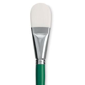 Princeton Summit 6100 Series White Synthetic Long Handle Brush for Oil & Acrylic - Filbert 16
