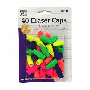 Charles Leonard Assorted Pencil Cap Erasers-40ct