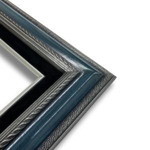 Econo Frame Tuscan Silver Blue with Black Velvet Liner - 10" x 20"