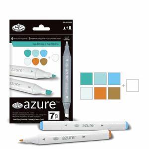 Royal Langnickel Azure Dual-Tip Alcohol Marker Set - 7pc Meditrina