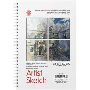 Pentalic Artist Sketch Pad 5.75" x 8.5" - (80 Sheets, 80lb)