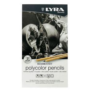 Lyra Rembrandt Polycolor Pencils Metal Box 12ct - Greys