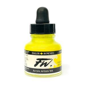 Daler Rowney FW Acrylic Artists Ink - (1oz bottle)-Fluorescent Yellow 681