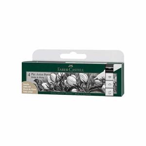 Faber Castell Pitt Artist Pens Wallet- Black and White (4ct) 167151