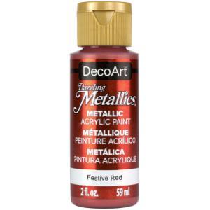 DecoArt Dazzling Metallics Acrylic Paint - (2oz/59ml) Festive Red