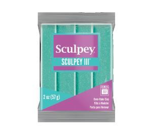 Sculpey III Oven-Bake Clay (2oz bar) - Turquoise Glitter