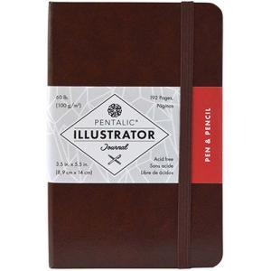 Pentalic Illustrator Journal 3.5" x 5.5" - (192 Pages, 60lb) Pen & Pencil, Mocha