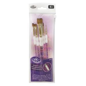 Royal Langnickel Soft-Grip Synthetic Sable Brush Set - (5 Pack) Set #317