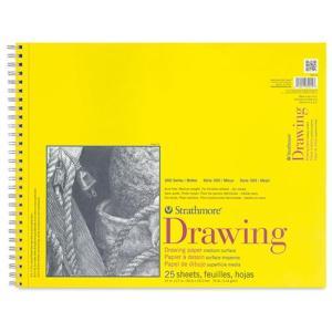 Strathmore 300 Series Drawing Pad 14" x 17" - (25 sheets, 70lb) Bright White, Spiral Bound