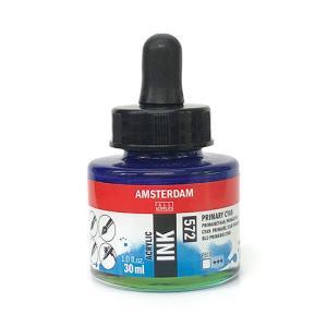 Royal Talens Amsterdam Acrylic Ink - (1oz/30ml) Primary Cyan