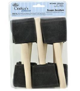 Royal Langnickel Crafters Choice 2" Poly Foam Brushes Wooden Handle 12 pieces