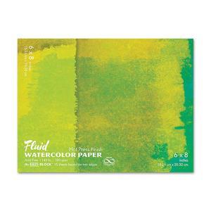 Fluid Watercolor Paper Easy-Block 6" x 8" - (15 Sheets, 140lb) Hot Press
