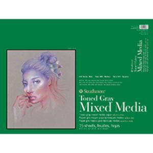 Strathmore 400 Series Toned Gray Mixed Media Pad ( 462 ) 11" x 14" - (15 Sheets, 184lb) Glue Bound