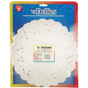 Hygloss Paper Lace Doilies 8" (100 Pack) White Round