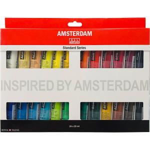 Royal Talens Amsterdam Acrylic Paint Set 0.67oz/20ml - (24 Pack) Standard Series