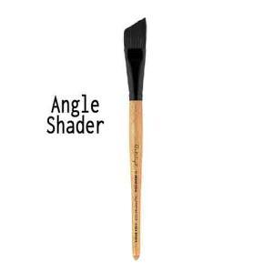 Princeton 6450 Series Catalyst Polytip Bristle Brush - Short Handle Angle Shader 1/2"