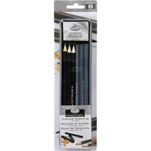 Royal Langnickel Essentials Tin Box Mini Charcoal & Sketching Art Set - (8 Pieces)  RSET-ART2605