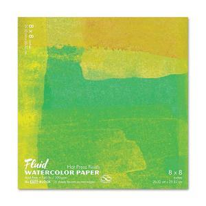 Fluid Watercolor Paper Easy-Block 8" x 8" - (15 Sheets, 140lb) Hot Press
