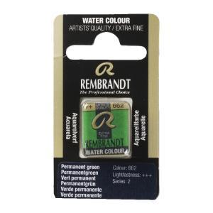 Rembrandt Professional Watercolor Half Pan - 662 Permanent Green