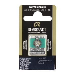 Rembrandt Professional Watercolor Half Pan - 675 Phthalo Green