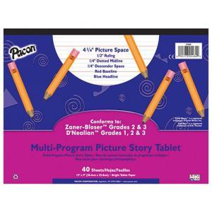 Pacon Picture Story Handwriting Tablet 12" x 9" - (40 Sheets) 1/2" Ruled