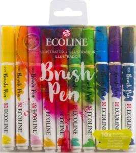 Royal Talens Ecoline Brush Pen Set of 10 Liquid Watercolor Pens –(10 Pack) Illustrator Collection  11509807