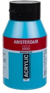 Royal Talens Amsterdam Acrylic Paint - (33.8oz/1000ml) 522 Turquoise Blue