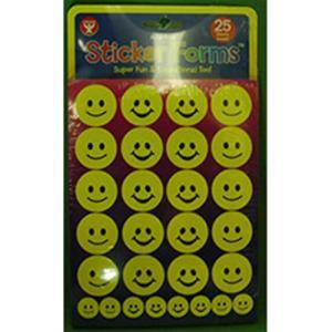 Hygloss Yellow Smiley Face Stickers Assorted Sizes (25 sheets)