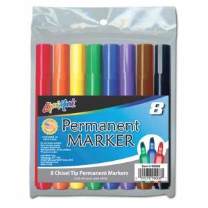 Permanent Chisel Tip Broad Marker- Assorted (8ct)