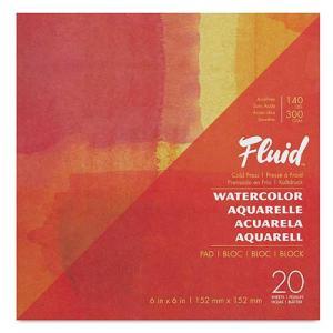 Fluid Watercolor Paper Easy-Block   6" x 6" - (20 Sheets, 140lb) Cold Press