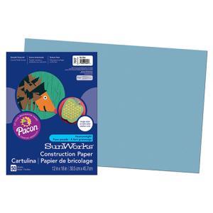 Pacon Sunworks Heavyweight Construction Paper 12" x 18" - (50 Sheets) Sky Blue (Light Blue)