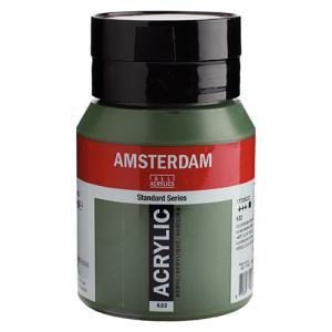 Royal Talens Amsterdam Acrylic Paint - (16.9oz/500ml) Olive Green Deep