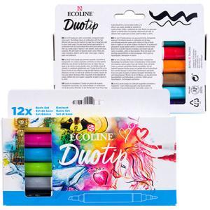 Ecoline Duotip Watercolor Marker Set - Basic 12ct