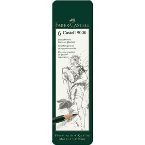 9000 Graphite Pencil Metal Tin- 6ct