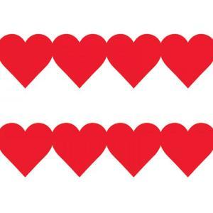 Hygloss Borders 3" x 36" - (12 Pack) Red Hearts