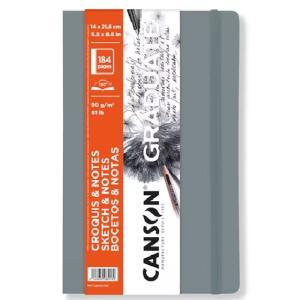 Canson Graduate Sketch & Notes Grey Soft Cover Book 5.5" x 8.5"  (184 pages, 61lb)  CN31200L047