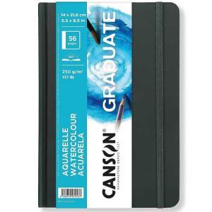 Canson Graduate Watercolor Hard Cover Book 5.5" x 8.5"  (56 Sheets, 117lb)  CN31200L027