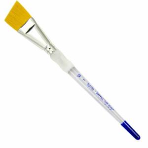 Royal Langnickel Soft-Grip Golden Taklon Brush - Short Handle, Angular 1"