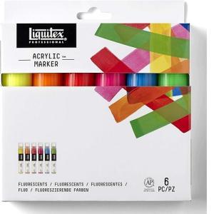 Liquitex Professional Wide Acrylic Paint Marker Set - (6 Pack) Fluorescents