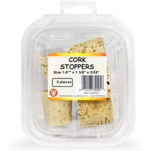 Hygloss Cork Stoppers - (5 Pieces) 1-1/2"x1-3/8"x1-3/8"