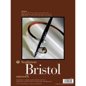 Strathmore 400 Series Bristol Pad ( 475 ) 9" x 12" - (15 Sheets, 2ply) Smooth Surface, Tape Bound