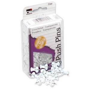 Charles Leonard Clear Push Pins (100 count)